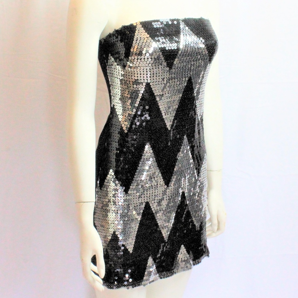 MAx Rave Sequin Strapless Party Cocktail Dress - Picture 4 of 8